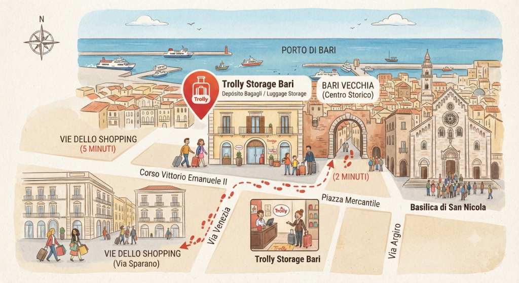 Dove lasciare i bagagli a Bari. Where do you leave your luggage in Bari
